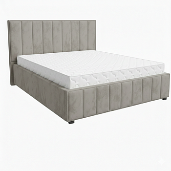 Кровать Кордова-1 1,2*2,0 с П.М. Тк. Небби 314 серый жемчуг 5 кат  Апогей