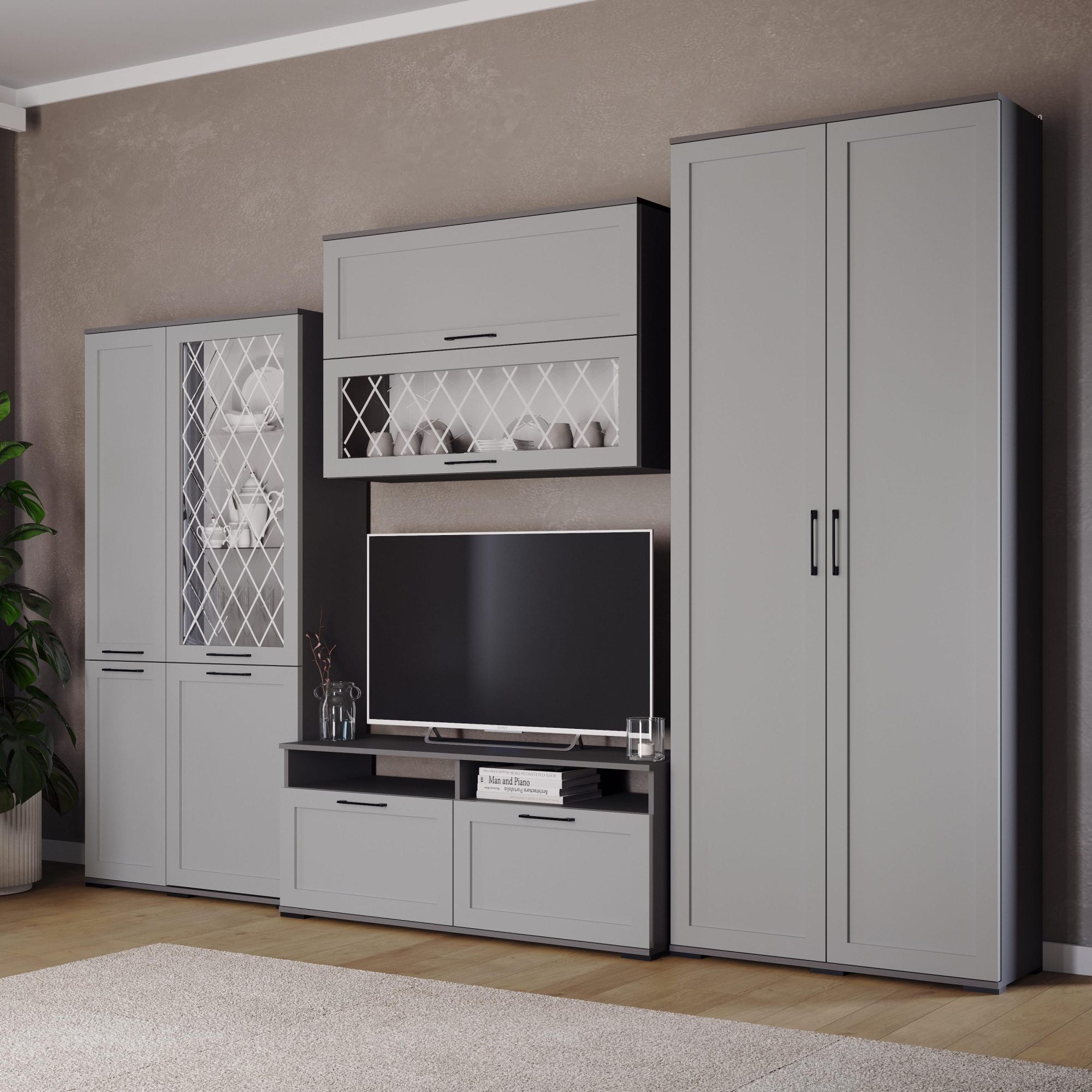 Гостиная София Деко Полка навесная СН-3 графит серый/светло-серый