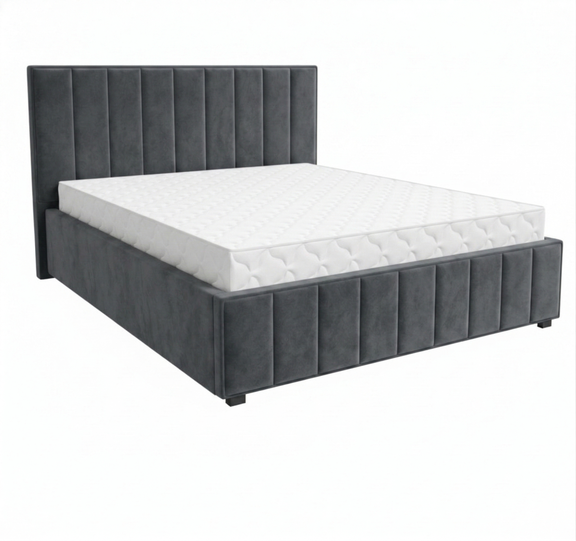 Кровать Кордова-1 1,6*2,0 с П.М. Тк.Боска VL-1912-19 темно серый 1 кат  Апогей