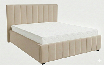 Кровать Кордова-1 1,4*2,0 с П.М. Тк. Небби 307 светло-бежевый 5 кат  Апогей