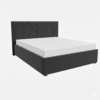 Кровать Рица-1 1,8*2,0 с П.М. Тк. Bremen 02 графит 4 кат  Апогей