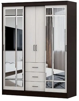 Шкаф-купе ШКП 1 (Маэстро) ЛДСП Дуб Венге/Ясень анкор светлый NN