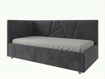 Кровать детская Рица 0,9*2,0 с П.М. левая Тк. SELFIE Grey графит 2 кат  Апогей