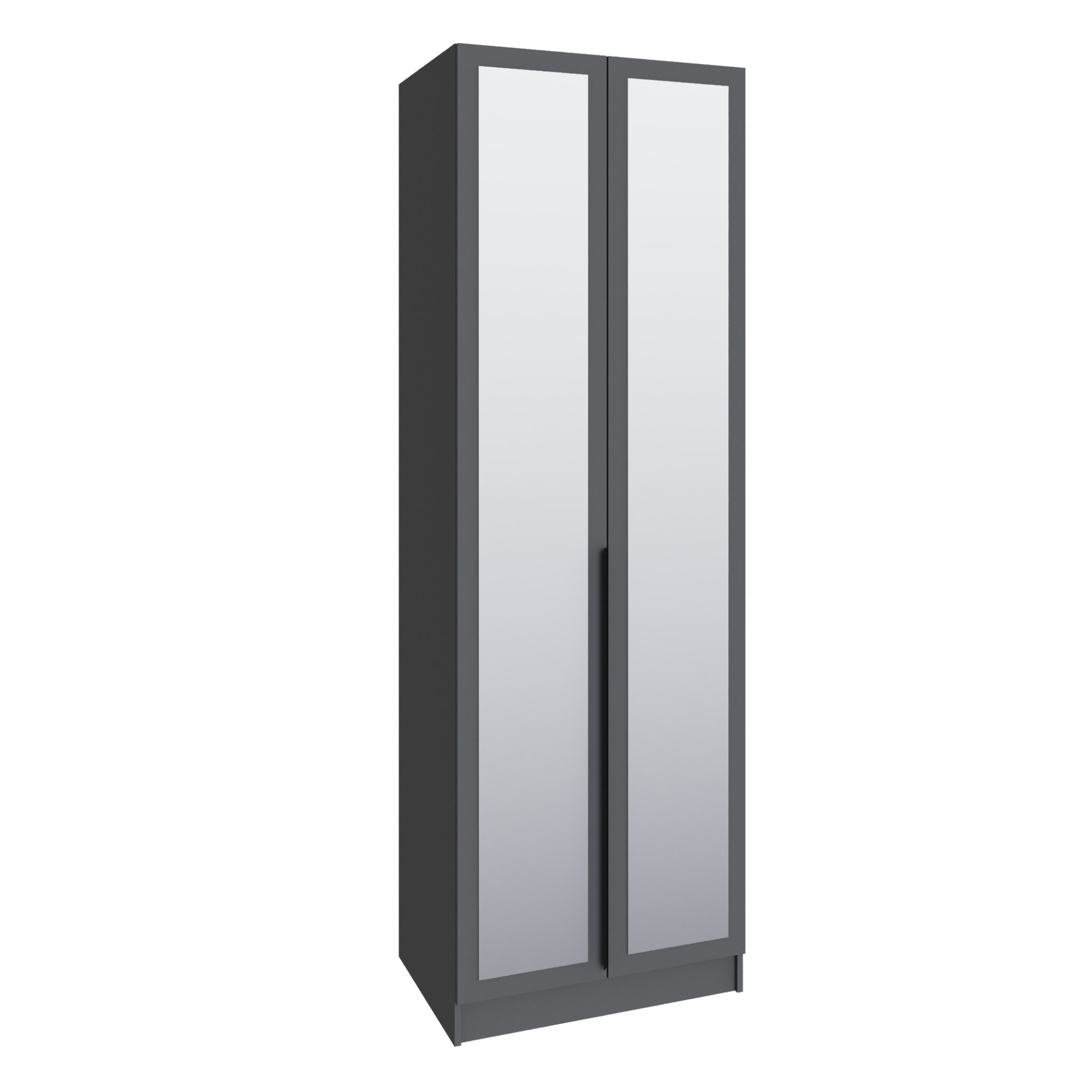 Шкаф Мадрид (0,75) с зеркалом графит серый Шкаф Мадрид (0,75) с зеркалом графит серый