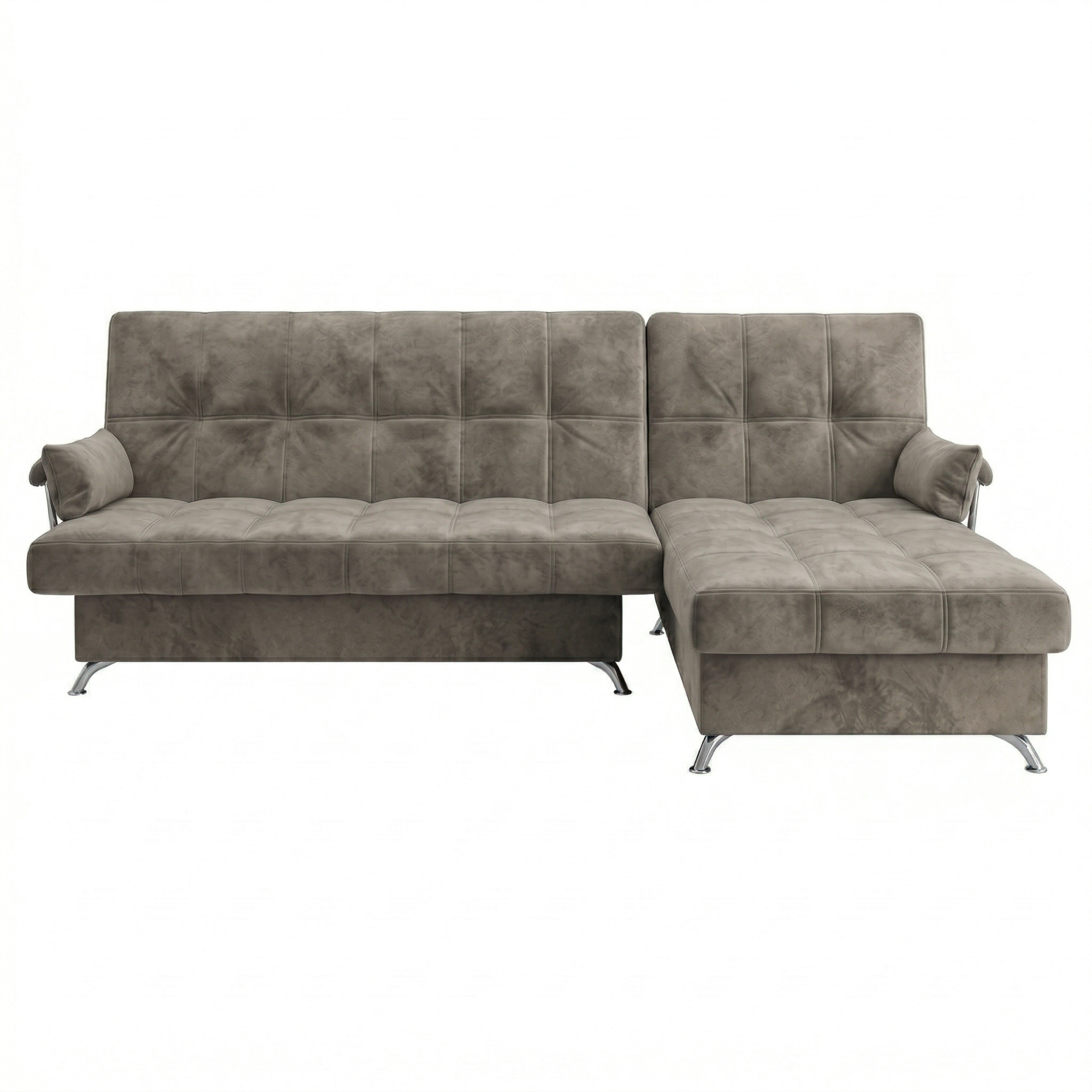 Диван угловой Финка ДКУ с хром бок. Тк.Боска VL-1912-04 (какао) 1 кат Апогей