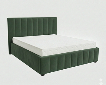 Кровать Кордова-1 1,8*2,0 с П.М. Тк. SELFIE bottle Green 2 кат  Апогей