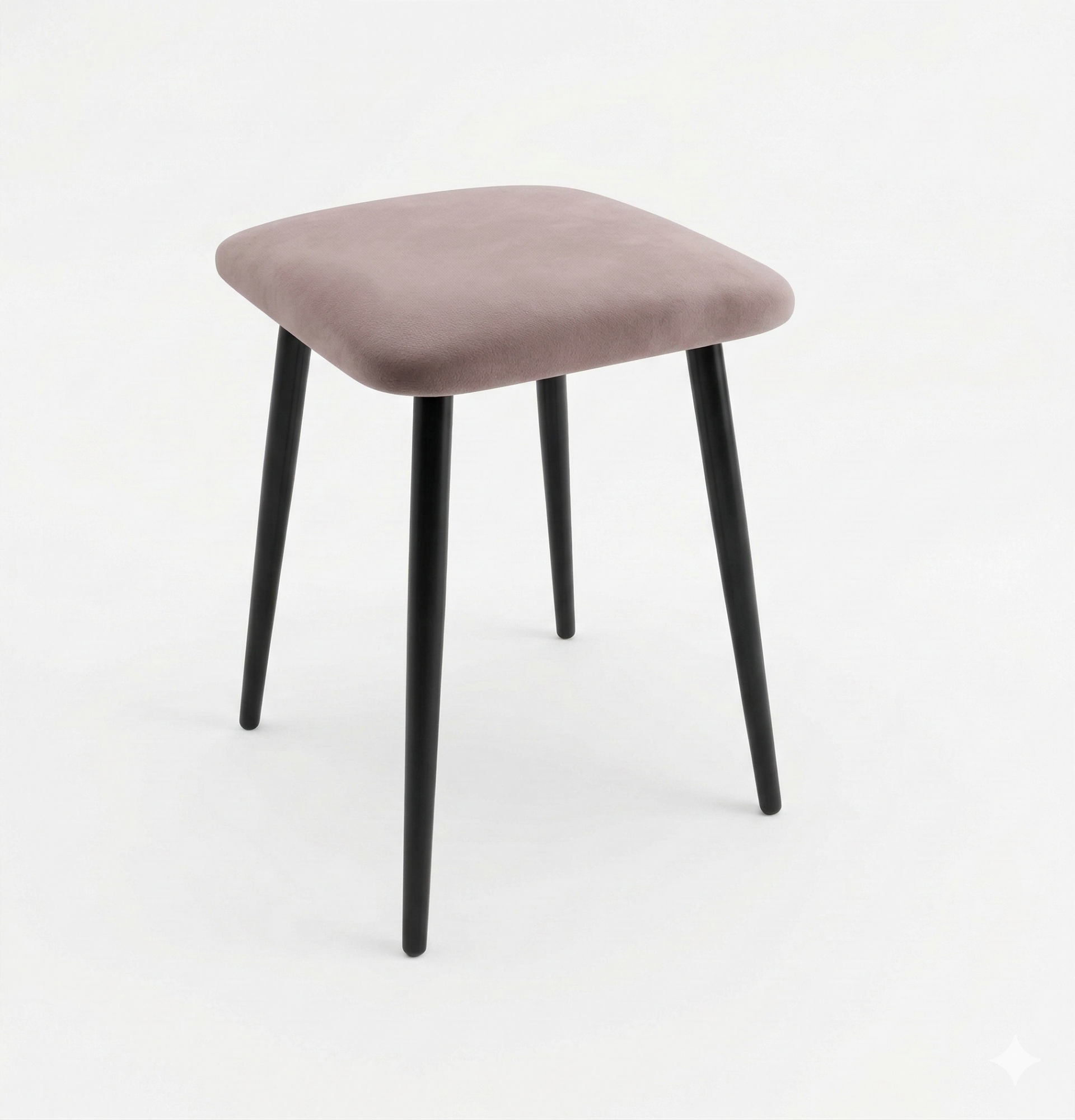 Табурет черный "Оскар" (Велютто 06) кремовый