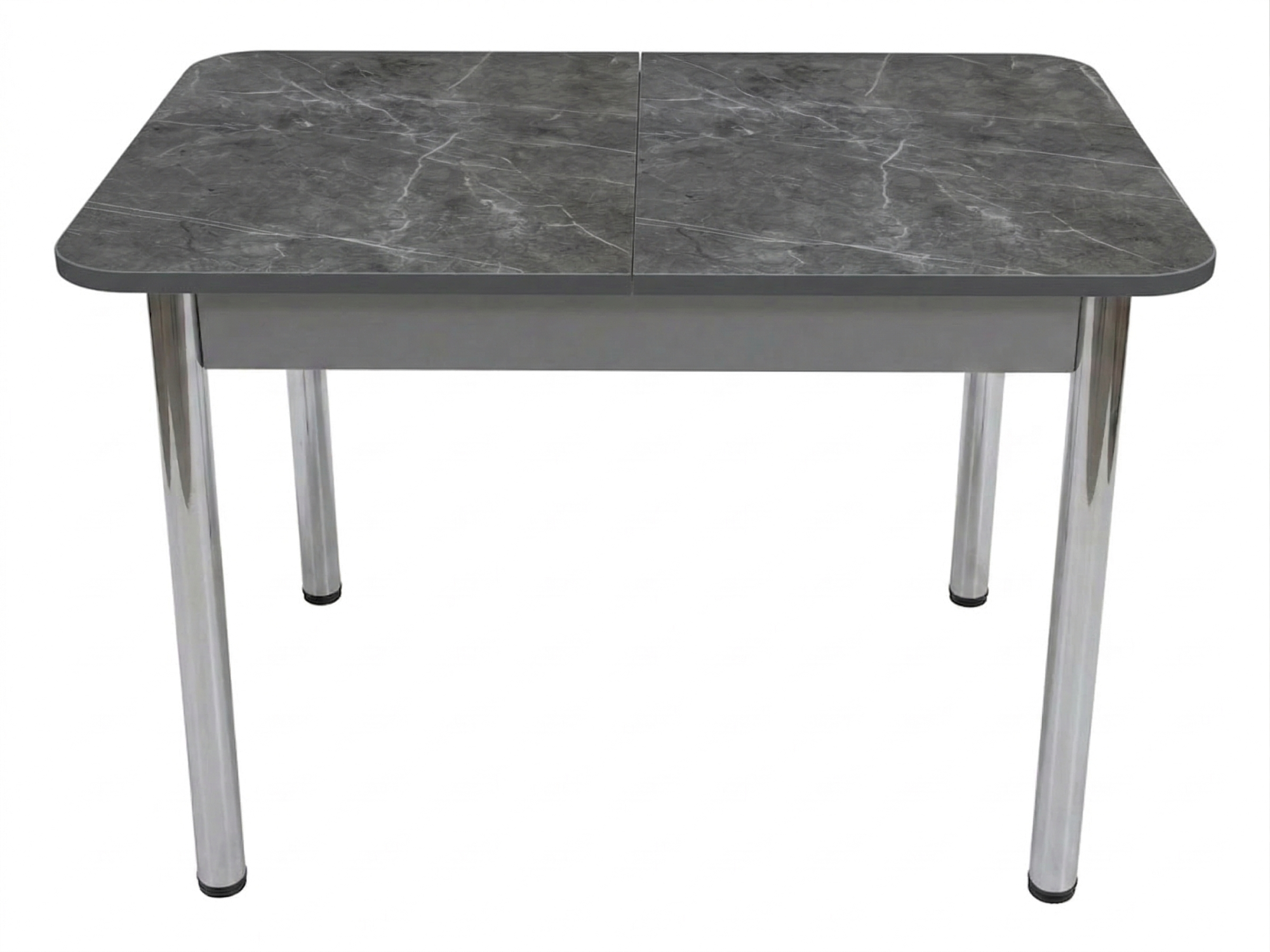 Стол Прямоугольный раздвижной 1100(1400)*700 ноги хром Серое Пл.7237 серый Тунис Висма