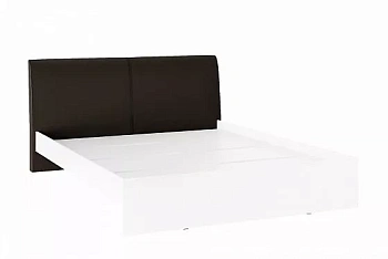 Кровать "Доминика" 1600 белый/кожзам коричневый