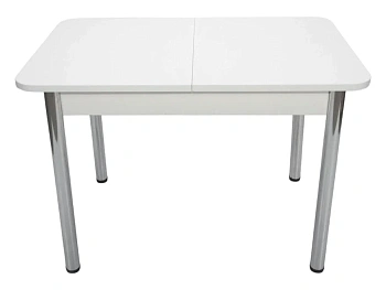 Стол Прямоугольный раздвижной 1100(1400)*700 ноги хром Белое Пл.L011 ТС Висма