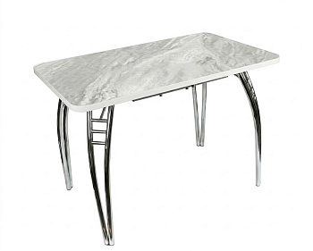 Стол Паук цельносварной раздв. БАБОЧКА 300мм (хром) кромка Белая/Пл.Лавант