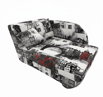 Кресло-тахта Юниор левый Тк.Амстердам графит 1 кат Евромебель