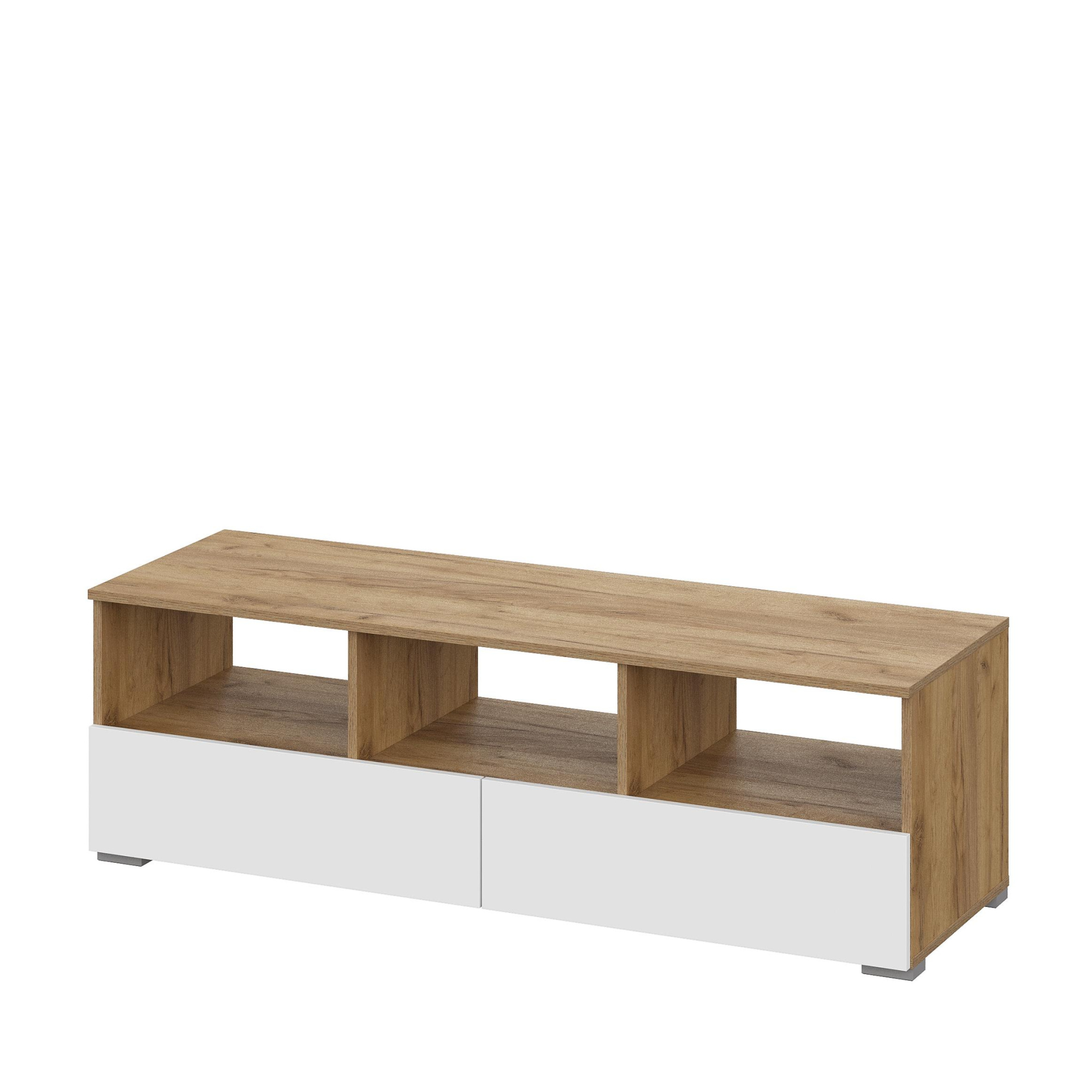 Люмо Тумба ТВ ТБ 02 1402х442х460 (ДУБ КРАФТ ЗОЛОТО/БЕЛ)