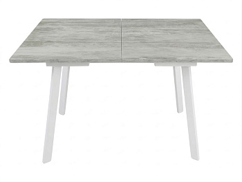 Стол Олимп раздвижной 1200(1530)*800 ноги лофт белый Белое Пл.7219 Мрамор грей Висма