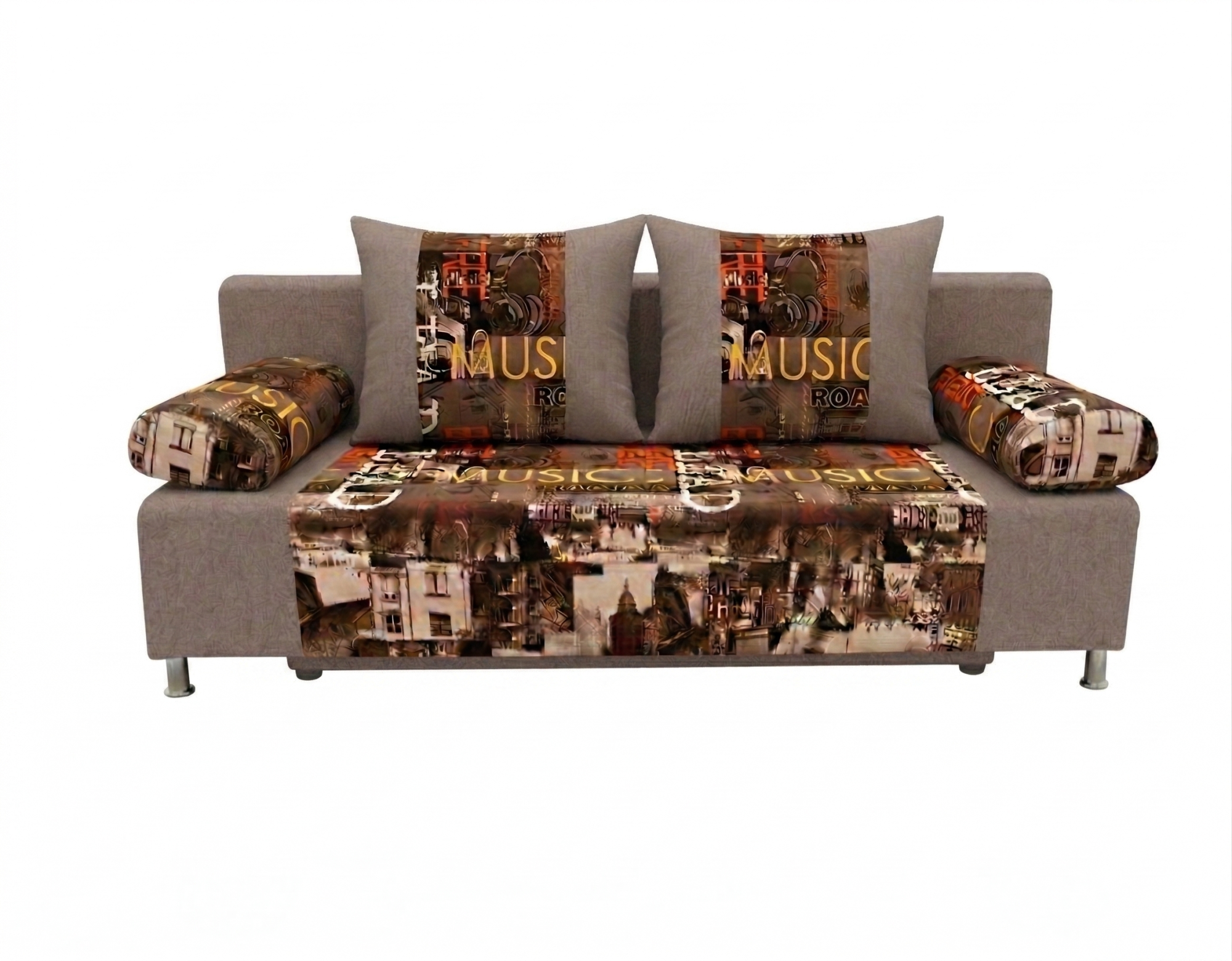 Диван Мадрид роад браун + Наполи 02 коричневый 1 кат Евромебель