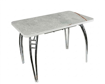 Стол Паук цельносварной раздв. БАБОЧКА 300мм (хром) Пл.Серый Каспий