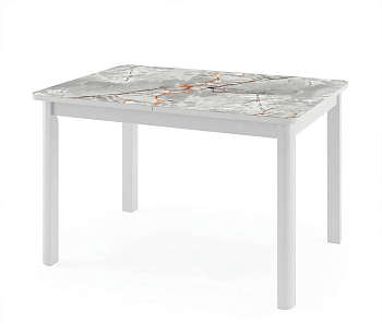 Стол раздвижной Лорд+ С-4 ФП (Мрамор1) белый (120*80) Н-4
