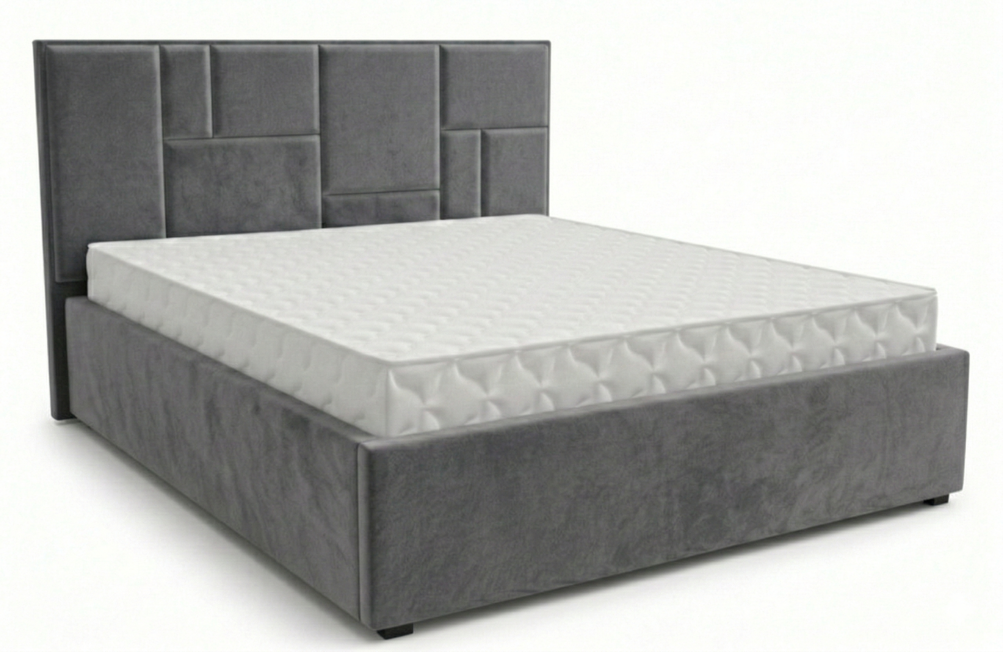 Кровать Монтана-1 1,6*2,0 с П.М. Тк. SELFIE Stone серый 2 кат Апогей