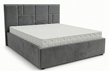 Кровать Монтана-1 1,6*2,0 с П.М. Тк. SELFIE Stone серый 2 кат Апогей