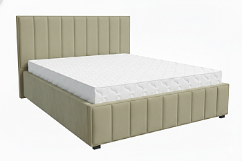 Кровать Кордова-1 1,6*2,0 с П.М. Тк. Тедди 029 нежно-оливковый 6 кат  Апогей