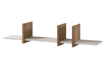 Гостиная Модена навесная полка МН-1 Дуб крафт табачный/Дуб крафт белый