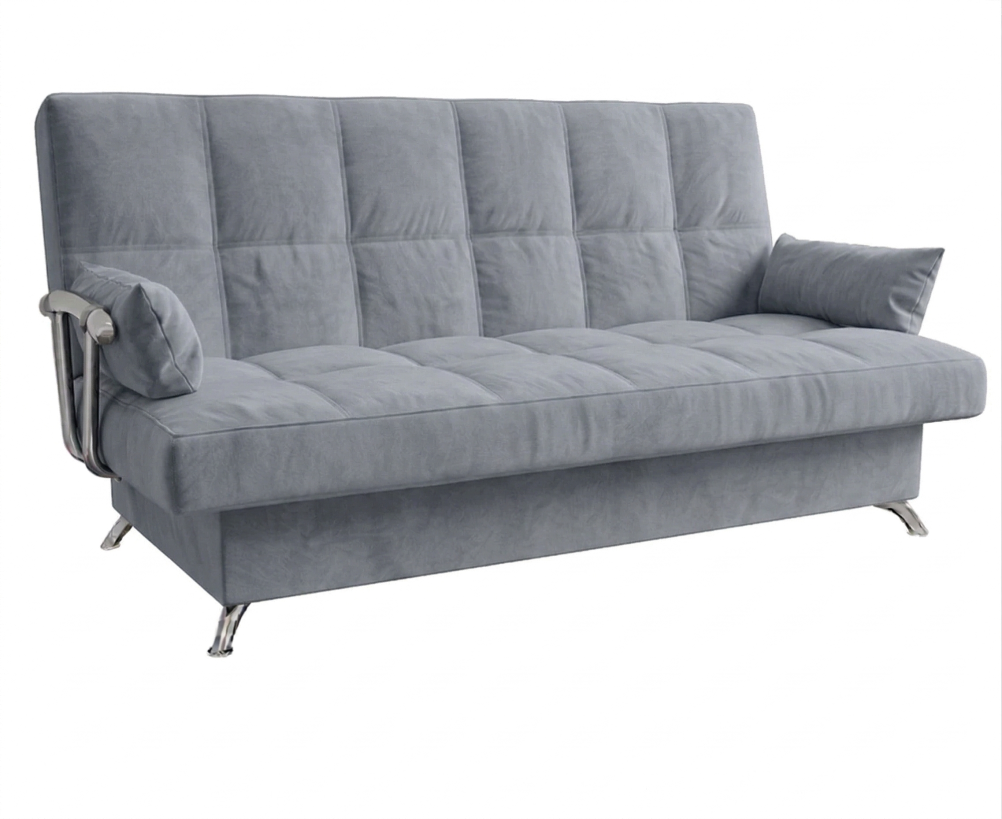 Диван Финка ДК с хром.бок. прямой Тк.CONNECT 83 UNIQ серый 1 кат Апогей