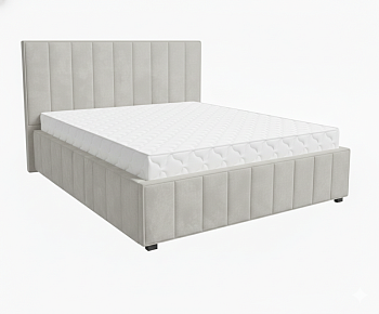Кровать Кордова-1 1,4*2,0 с П.М. Тк. Небби 314 светло-серый 5 кат  Апогей