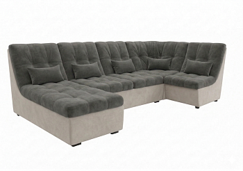 Диван угловой София-2 ДКУ латы Тк.Боска VL-1912-25 (серый крайола)+Боск VL-1912-18 (светло-серый) 1 