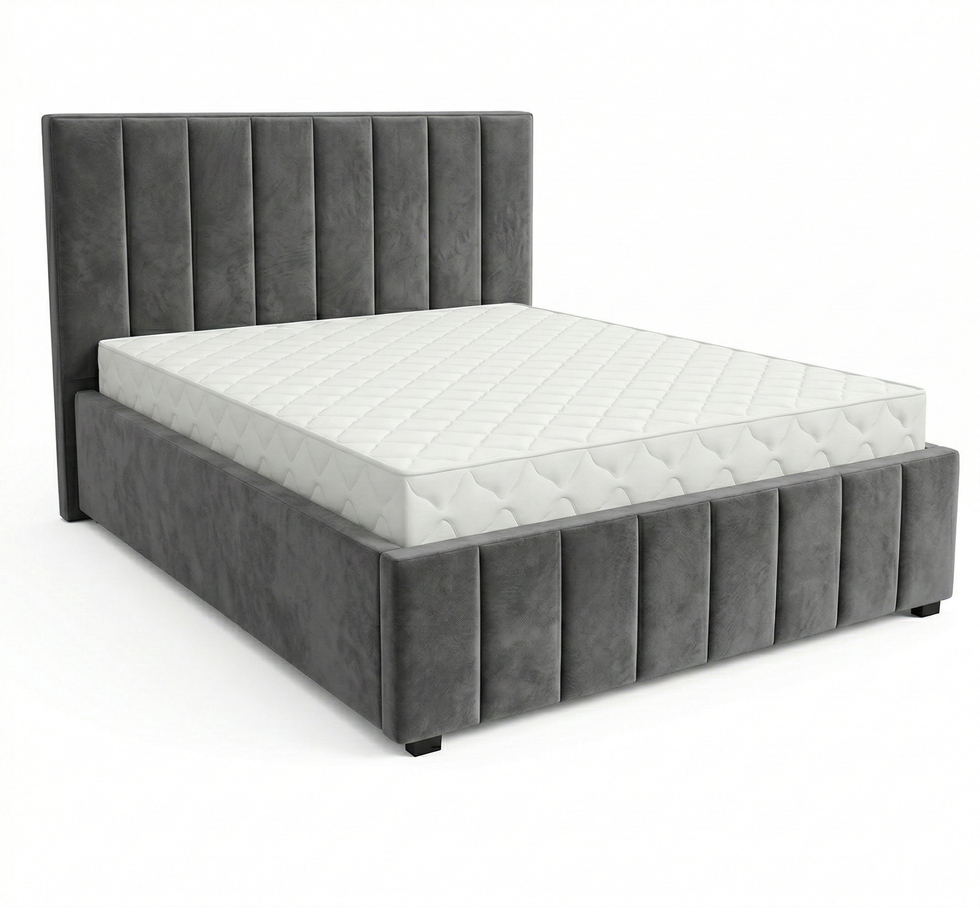 Кровать Кордова-1 1,6*2,0 с П.М. Тк. LOVERS-10 темн.серый 2 кат  Апогей