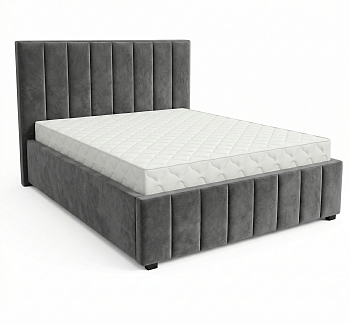 Кровать Кордова-1 1,6*2,0 с П.М. Тк. LOVERS-10 темн.серый 2 кат  Апогей