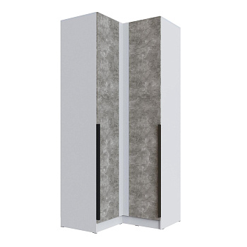 Шкаф угловой Мадрид угол прямой белый/ателье светлое