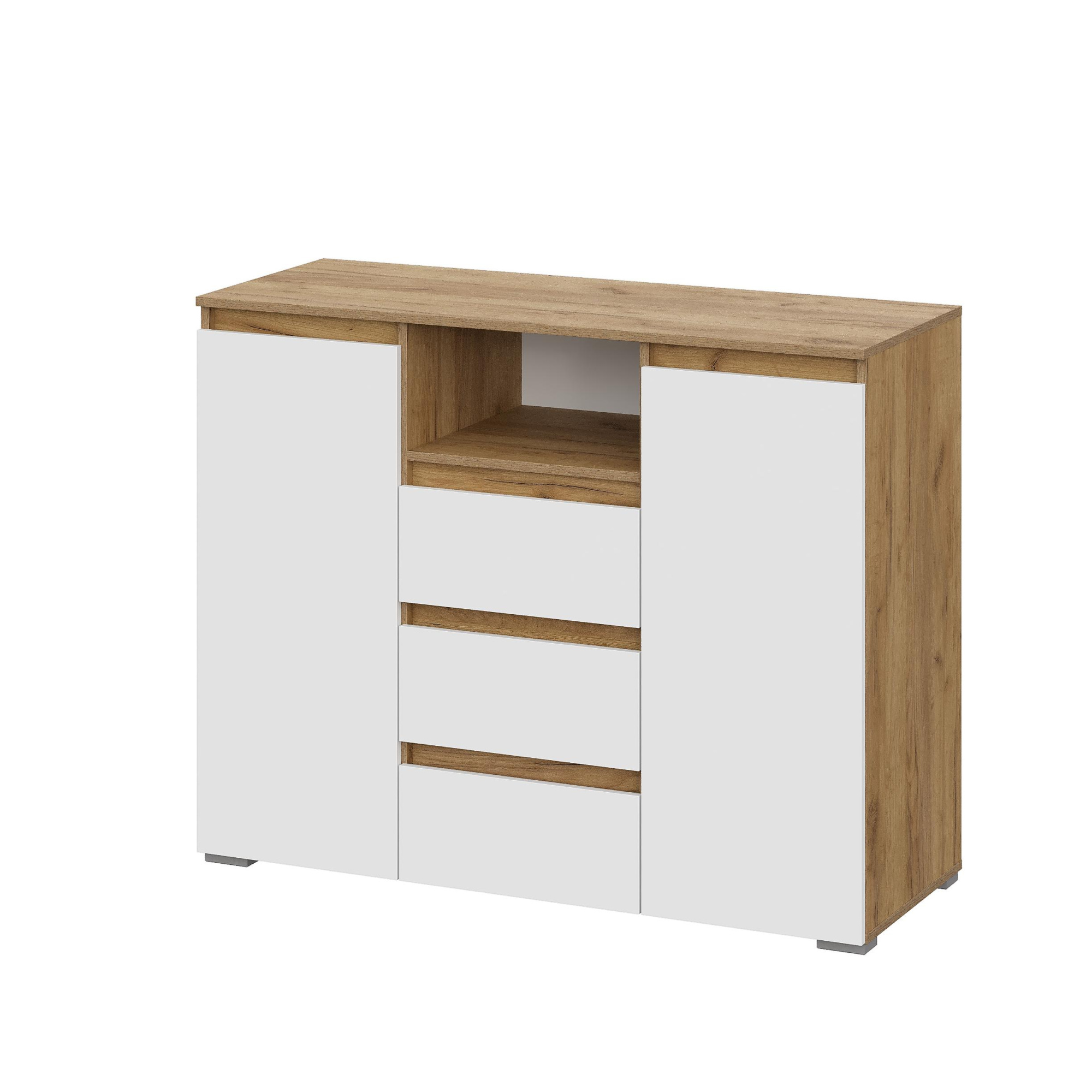 Люмо Комод КМ 01 1202х958х460 (ДУБ КРАФТ ЗОЛОТО/БЕЛ)