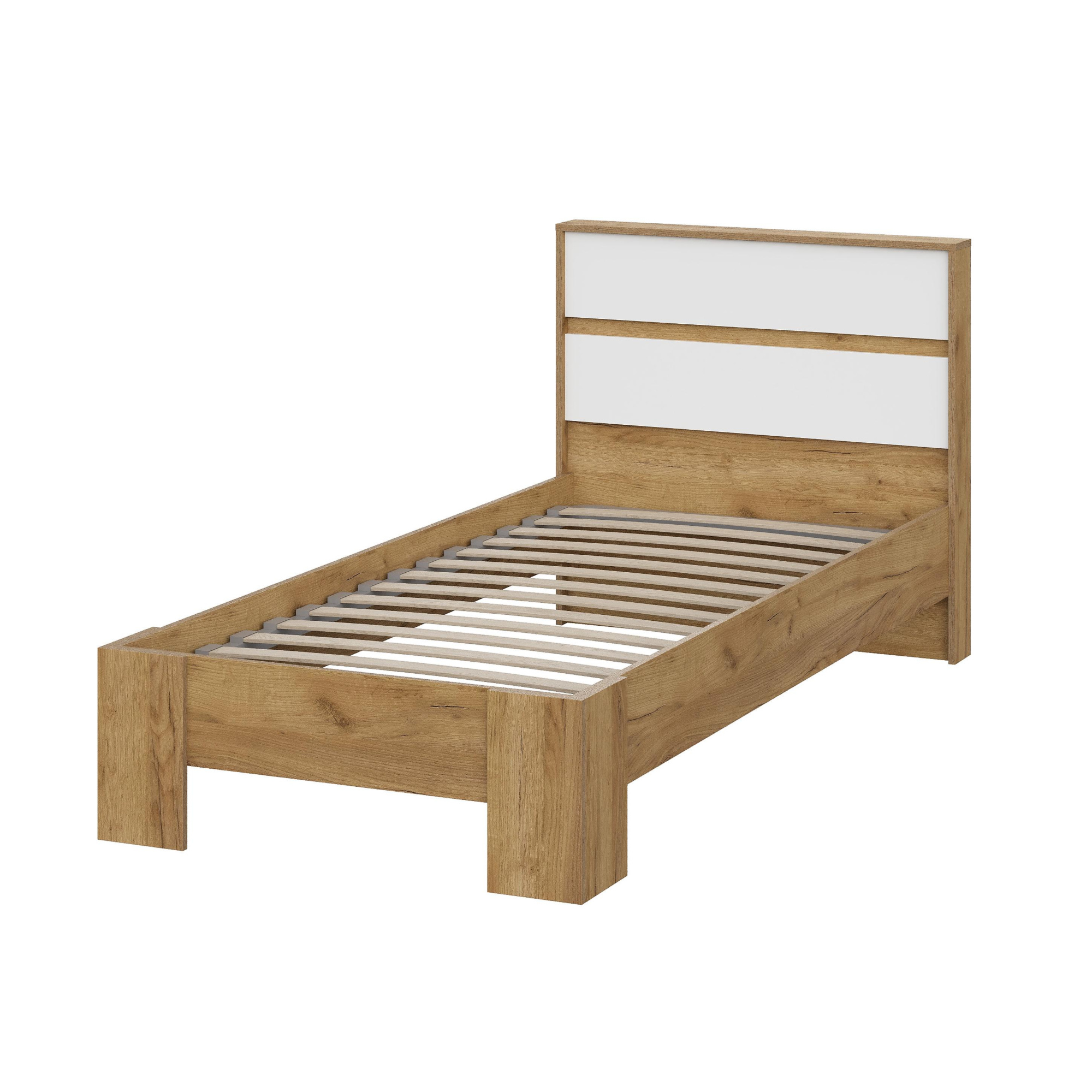 Люмо Кровать КР 01 970х928х2114 (ДУБ КРАФТ ЗОЛОТО/БЕЛ)