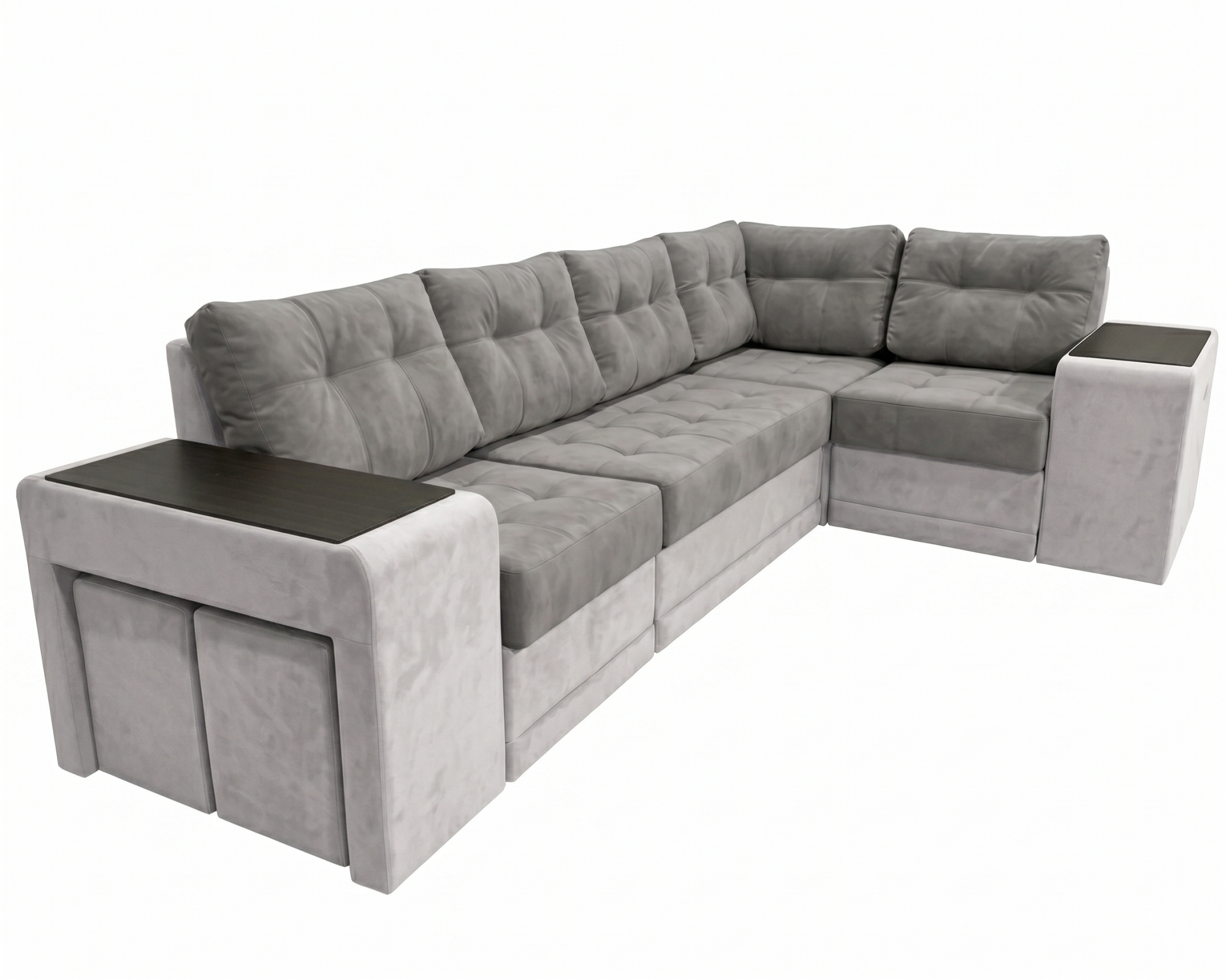 Диван угловой Женева-1 Тк.Fiore Ash + Start 06 4 кат ЭКО