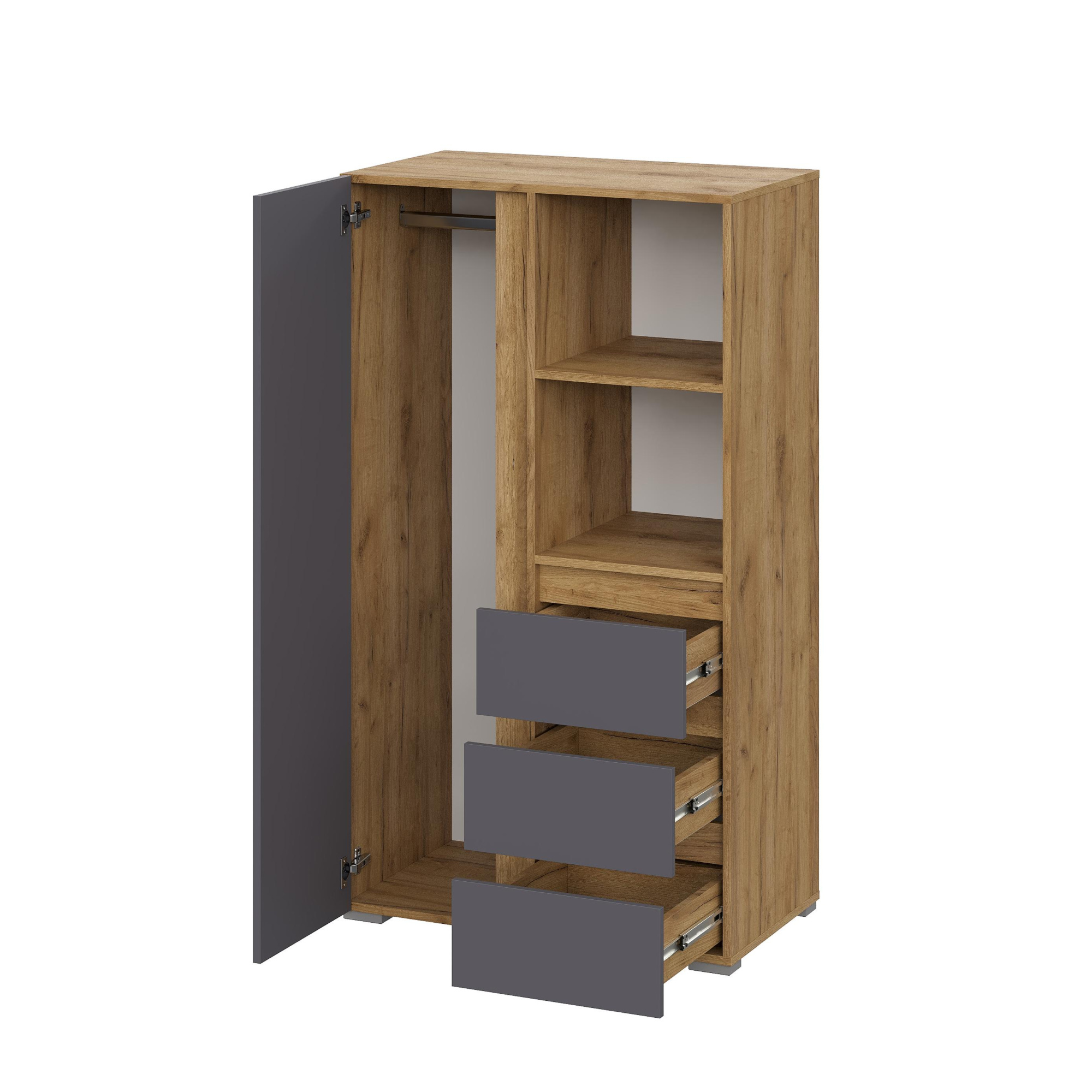 Люмо Шкаф ШК 03 802х1414х460 (ДУБ КРАФТ ЗОЛОТО/СЕР)