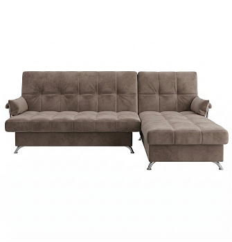 Диван угловой Финка ДКУ с хром бок. Тк.Боска Лайт VL-2301-04 (какао) 1 кат Апогей