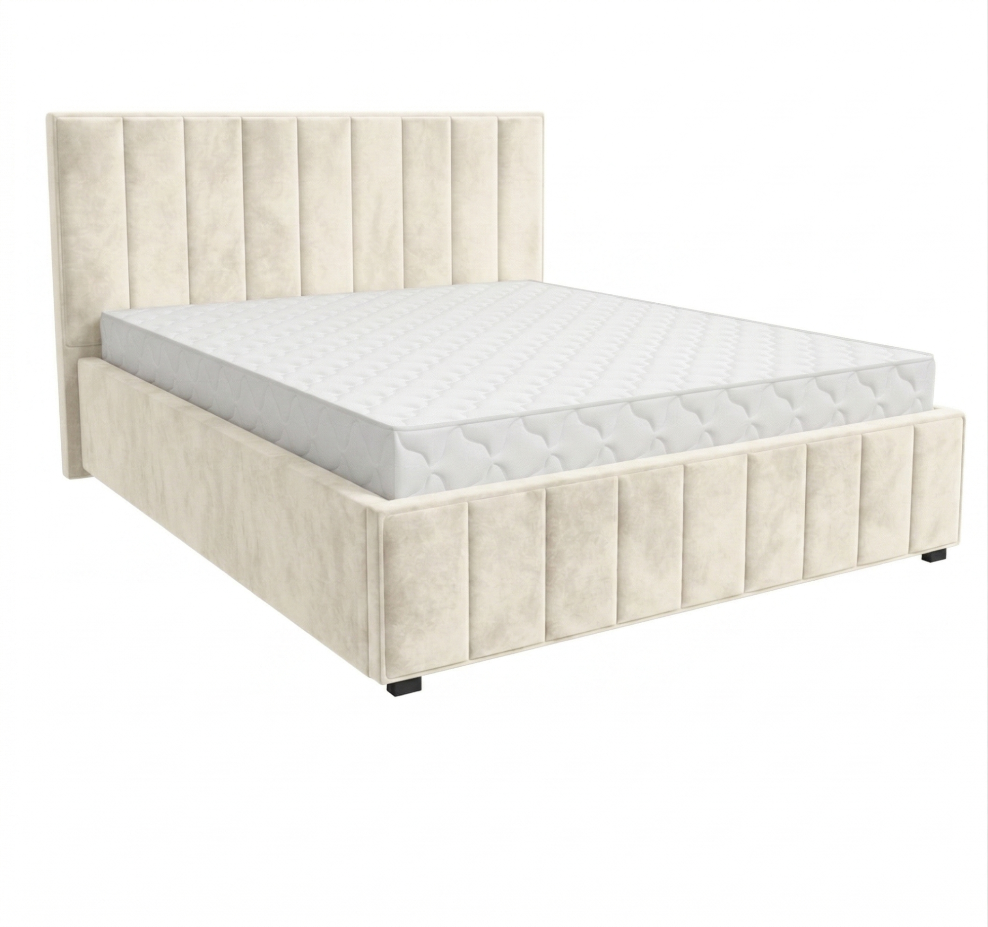 Кровать Кордова-1 1,2*2,0 с П.М. Тк. Небби 001 милк 4 кат  Апогей