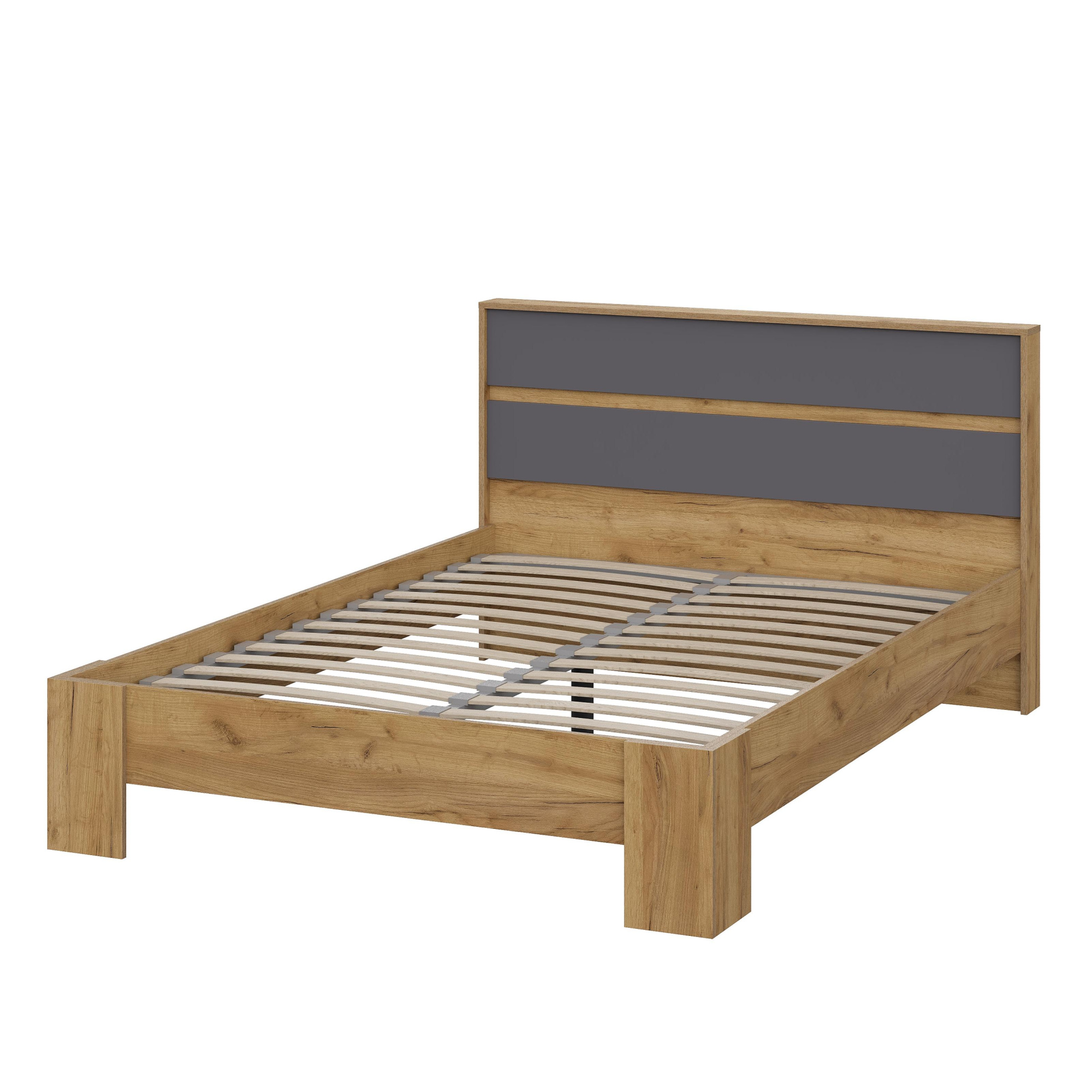 Люмо Кровать КР 02 1470х928х2114 (ДУБ КРАФТ ЗОЛОТО/СЕР)