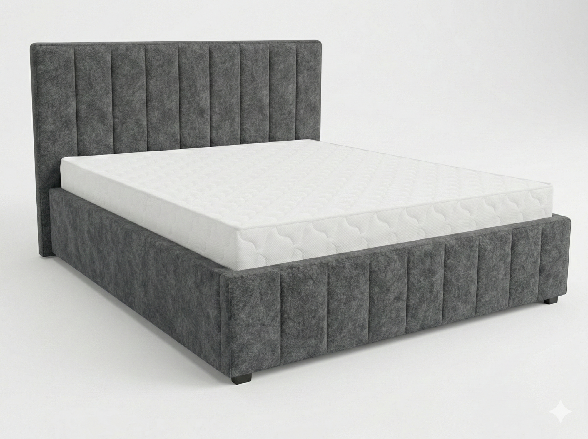 Кровать Кордова-1 1,6*2,0 с П.М. Тк. Frisco 86 UNIQ темно-серый 3 кат  Апогей