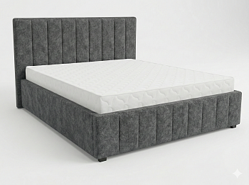 Кровать Кордова-1 1,6*2,0 с П.М. Тк. Frisco 86 UNIQ темно-серый 3 кат  Апогей