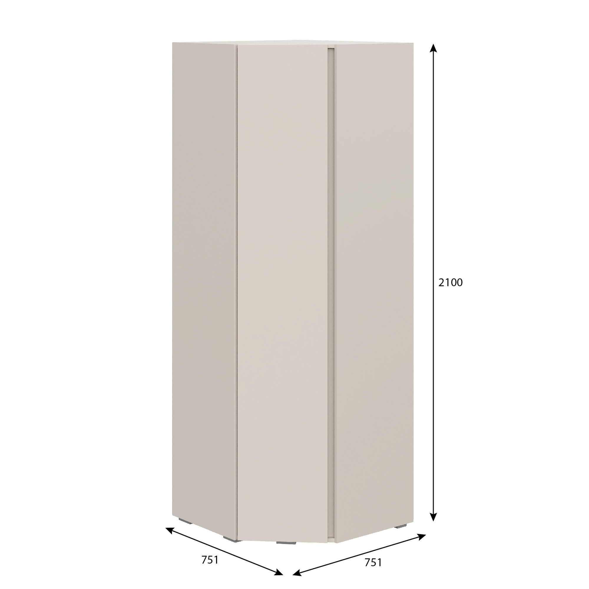 Люмо Шкаф угловой ШК 04 748х2100х748 (Кашемир)