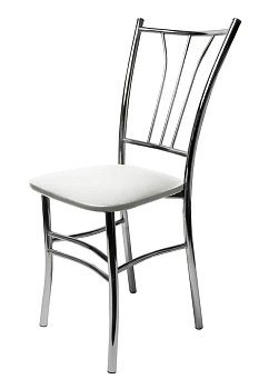 Стул хром "Трилогия" (Блисс кожзам белый)