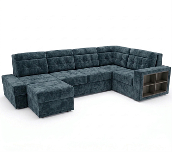 Диван угловой Мартин ДКУ-П ЗТ Тк.Небби 18 т.син 4 кат Апогей