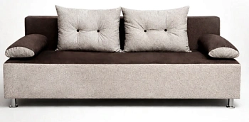 Диван прямой Прима Тик-Так Тк.LANA 14 бежевый + LANA 35 коричневый 4 кат ЭКО
