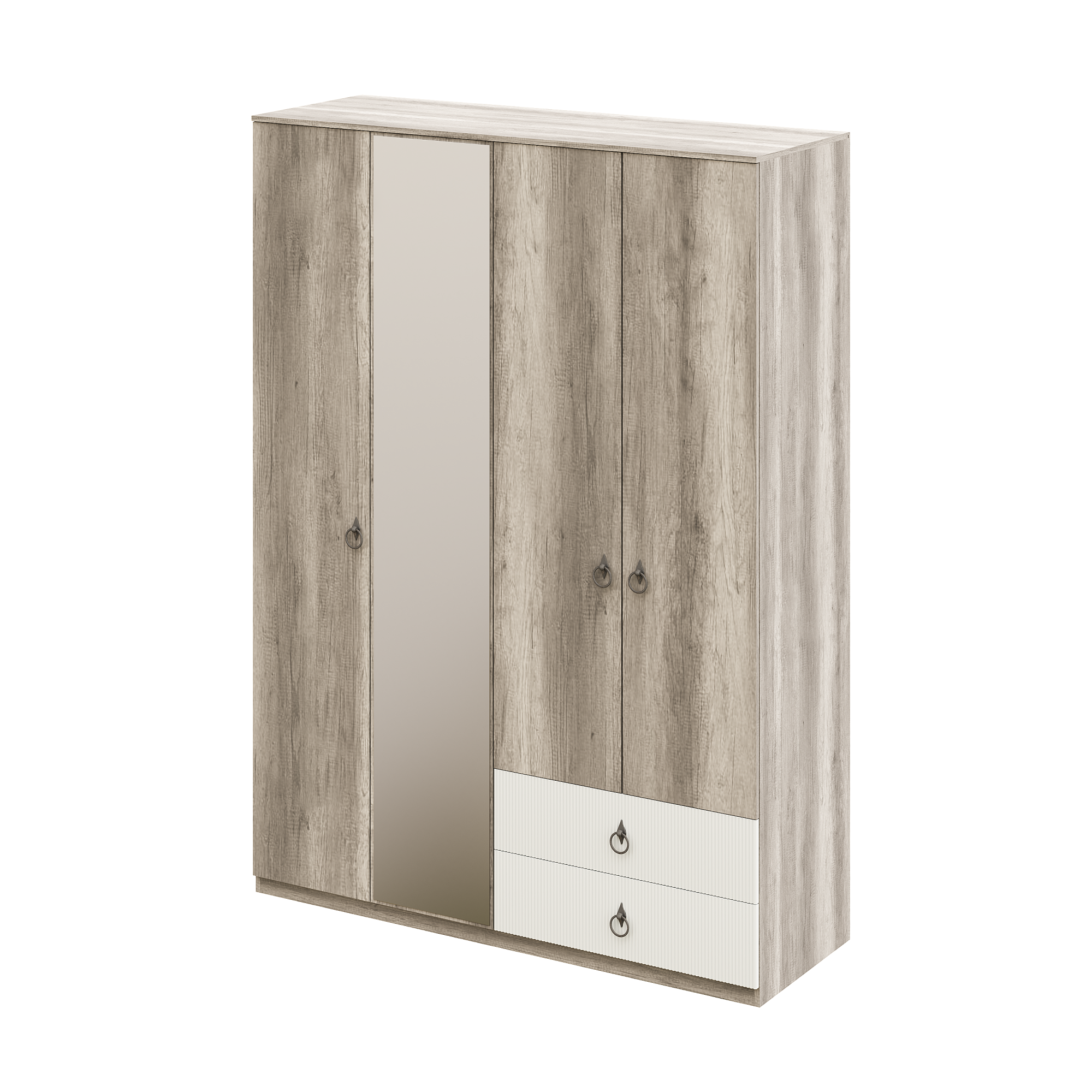 Альтера № 14 Шкаф 4х-дверный с 1 зеркалом