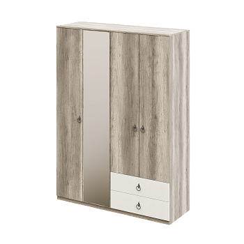 Альтера № 14 Шкаф 4х-дверный с 1 зеркалом