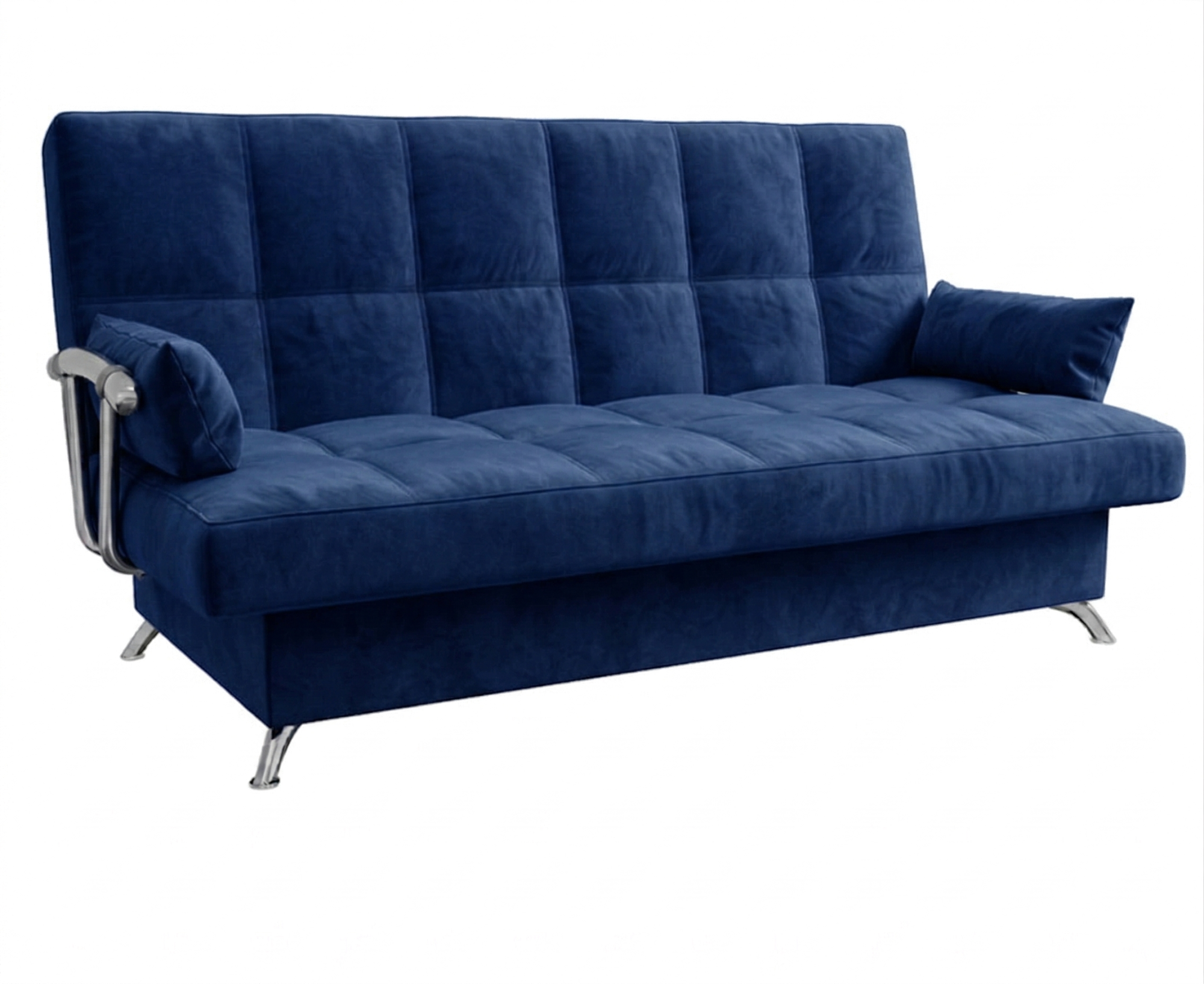 Диван Финка ДК с хром.бок. прямой Тк.Боска VL-1912-28 (темно-синий) 1 кат Апогей