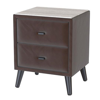 Тумба прикроватная интерьерная Пай коричневый/мдф сандал белый