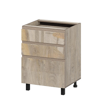 Кухонный гарнитур "Этна" Стол-рабочий 600 (6с3я) Дуб Эндгрейн