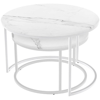 Стол Сфера журнальный ноги лофт белый Белое ЛДСП Дуб крафт белый Висма